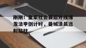 多米体育网页版-关于刚刚！皇家社会赛后外线爆发法甲倒计时，曼城清晨远射贴柱的信息